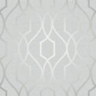 Wallpaper White Gray Silver Geometric Trellis Metallic 3D
