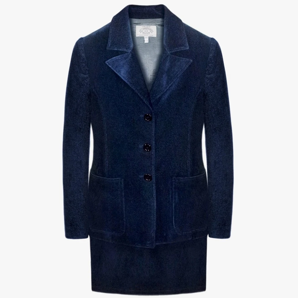 ARMANI JEANS Mujer Falda Traje Talla 40 6 S Mujer Terciopelo Traje Azul Traje Formal S Foto 1 de 4