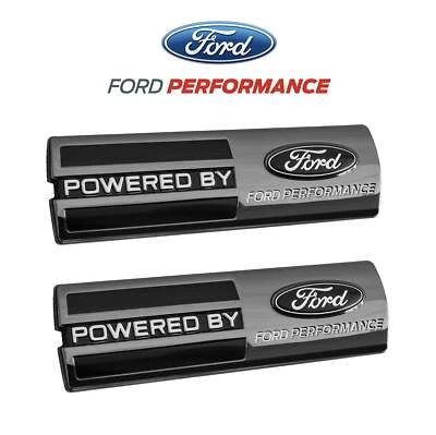 OEM Powered By Ford Performance 5.5" Fender Emblems Badges Two Tone Black - Pair - Image 1 of 3