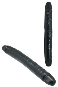 Pene doppio realistico per doppia penetrazione fallo nero anale vaginale morbido - Picture 1 of 4