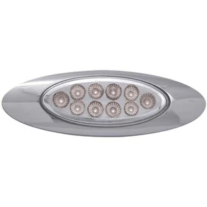 Luz marcadora LED ámbar estilo 10 diodos M1 con bisel cromado - Imagen 1 de 4
