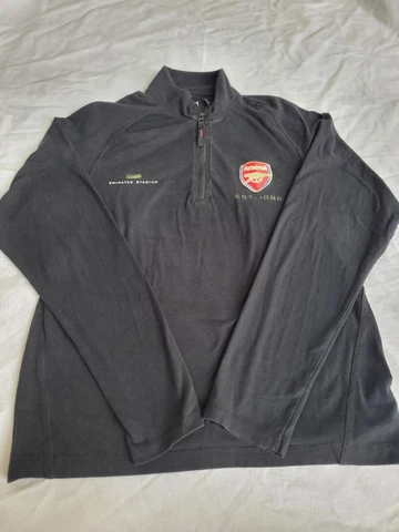 Arsenal Pullover Adult Medium Black 1/4 Zip Long Sleeve Emirates Stadium Soccer Cover