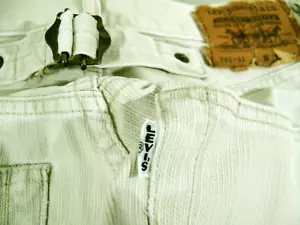 HOT VTG LVC Men's LEVI'S 701 BIG E BUCKLE BELT 702 CREAM Jeans 29x34 (Fit 26x33) - Picture 1 of 18
