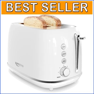 Vintage-Inspired 2-Slice Toaster - 6 Browning Settings with Removable Crumb Tray - Image 1 of 4