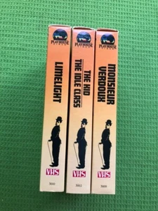 Lot of 3 CHARLIE CHAPLIN VHS: Limelight, Kid, Idle Class, Monsieur Verdoux Raye - Picture 1 of 2