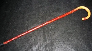 Vintage Curved Bentwood Walking Cane - Imagen 1 de 7