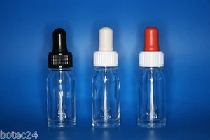 1 St. Pipettenflaschen 10 ml Klarglas DIN18 Pipettensauger in drei Farben - Picture 1 of 4