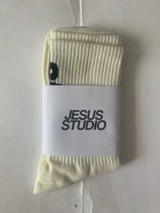 Calze Jesus Studio Gesù Salva Crema Grandi 40-44 Nuove con etichette Spedizione Gratuita - Foto 1 di 8