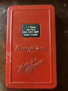 Snap-On COMPLETE 11 Piece Metric Hex Key Set 2mm-12mm Free Shipping USA - Picture 1 of 3