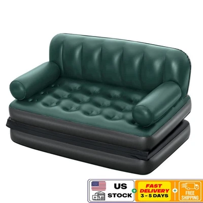 5-in-1 Inflatable Air Couch Portable Adjustable Double Sofa Lounge Bed New - Image 1 of 4