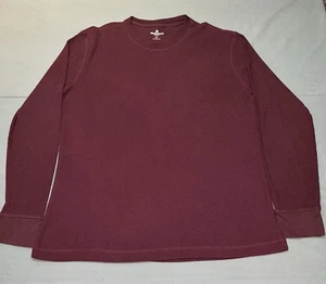 Woolrich Waffel Thermo Langarm weinrot Shirt Herren Größe Large Pullover - Bild 1 von 6