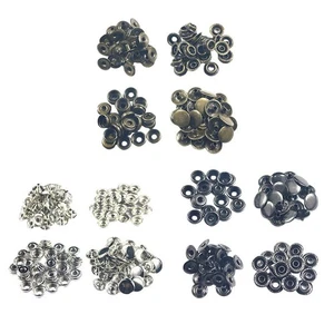 50Pcs/set Metal Snap Buttons Metal Rivets Snap Fasteners No - Picture 1 of 11