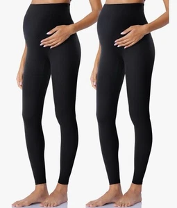 POSHDIVAH Women's Maternity Workout Leggings Over The Belly Pregnancy Yoga Pants - Picture 1 of 8