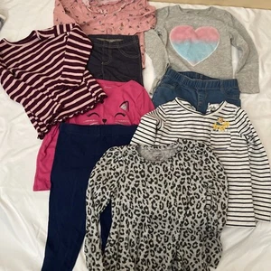 Lot Of GIRLS Size 4T Long Sleeves- Shirts & Pants Jumping Bean, Cat & Jack Nike - Picture 1 of 13