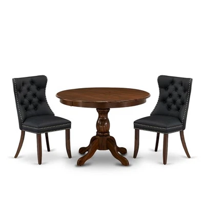 3 Piece Dining Set for Small Spaces Consists of a Round Kitchen Table - Image 1 of 4
