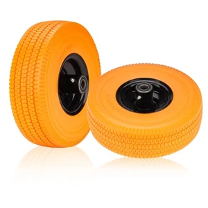 10" Flat-Free Reifen 4.10/3.50-4 Orange Vollgummi Reifen und Radbaugruppen... - Bild 1 von 7