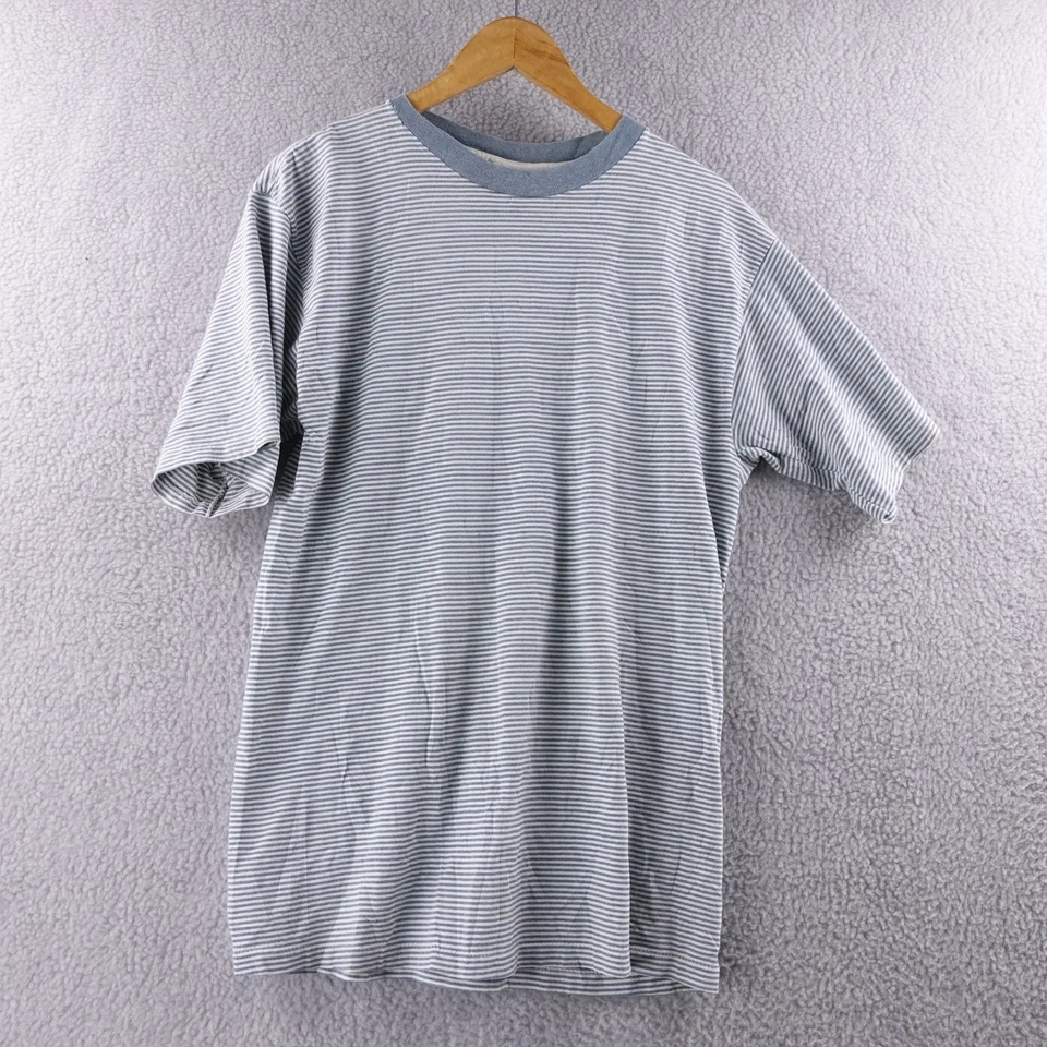 Camiseta de Colección Años 90 Bugle Boy Para Hombre Puntada Única Azul Blanco Rayas Talla M EE. UU. Foto 1 de 4