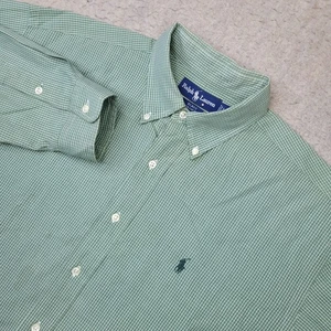 Ralph Lauren Blake Hemd Herren L grün kariert langarm Button Down 100% Baumwolle - Bild 1 von 8