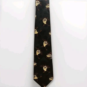 Corbata Looney Tunes Tasmanian Devil Bunbury Hecha a Mano Seda De Colección Años 90 58" Taz - Imagen 1 de 4