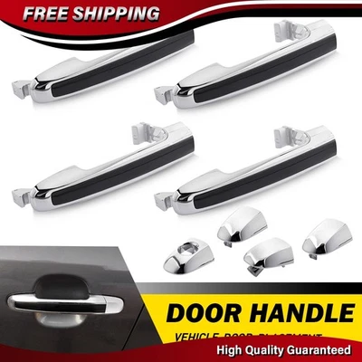 Manija de puerta exterior 4 piezas para Hyundai Sonata 2005-2010 cromada con inserto negro Foto 1 de 4