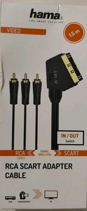 Hama Video 3xRCA/Scart Adapter IN/OUT M/M Vergoldet Schwarz  - Bild 1 von 2