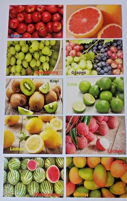 Memory Card Game Fruits  For Kids & Adults 30 sets / 60 Cards Matching Game - Image 1 of 4