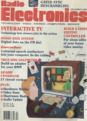 Radio Electronics Magazine December 1988 Interactive TV Technology Video Radio - Image 1 of 4