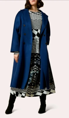 NUEVO Abrigo Marina Rinaldi, Talla Grande Lana Doble Botonadura en Azul Talla 20 #C3965 Foto 1 de 4