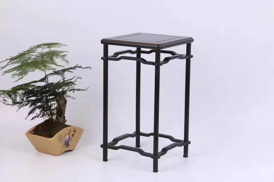 bonsai base black hard wood China Purple sandalwood carved square stand display8 - Image 1 of 4