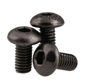 Bullone vite testa pulsante testa bottone attacco esagonale nichel nero M4 M5 M6*8/10/12/16/20/25/30-50  - Foto 1 di 5
