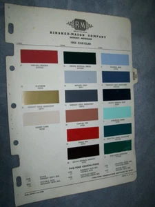 1955 Chrysler automotive car Rinshed-Mason R-M color paint chips set -very good - Picture 1 of 1