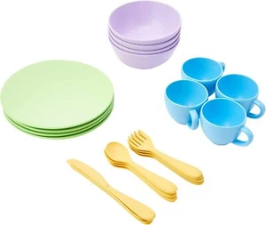 Geschirrset für Kinderküche, Spielküche nachhaltiges Küchenspielzeug 24-teilig - Bild 1 von 3