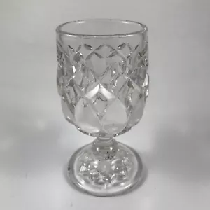 Antico ADAMS & CO. EAPG "ART" alias CALICE VETRO TRASPARENTE LACRIME DI LAVORO c. 1889 - Foto 1 di 8