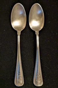 Pair of Gorham Old French Sterling Coffee Spoons 1904 5 1/2" Long Mono - Picture 1 of 4
