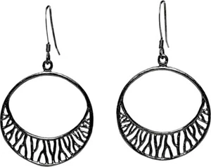 MERCEDES SHAFFER Coral Branch Hoop Earrings (Gunmetal, Petite) MS138GM - Picture 1 of 2