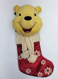 Disney Store Winnie Puuh Plüschkopf Weihnachten Strumpf Urlaubsdekor - Bild 1 von 7