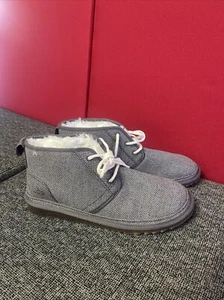 UGG Neumel Natural Gray Ankle Chukka Boots Men's Size13 US Tencel 1117613 New - Picture 1 of 10