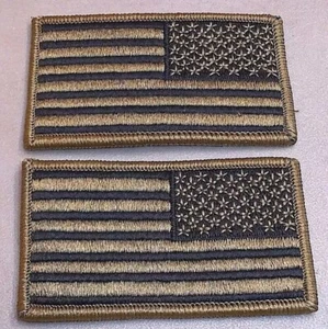 Paar 2 US Army Reverse Field Flagge Patches Multicam OCP Haken und Schlaufe - Bild 1 von 2