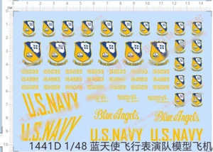 1/48 Blue Angels US Navy Flight Demo Squadron 12-18mm Insignia Water Slide Decal - Bild 1 von 1