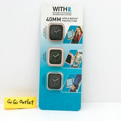 WITHit full-protective Cover GOLD Bumper for Apple Watch 40mm, 3-Pack NEW