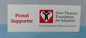 Dave Thomas Foundation for Adoption ~ promotional bumper sticker + bookmark card - Picture 1 of 4