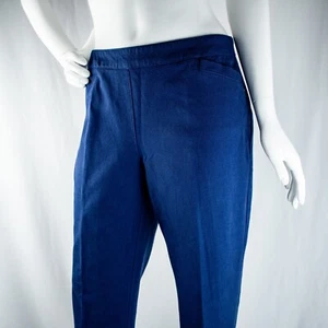 CHICO'S 2.5 So New Slimming Royal Blue Cotton Women Flat Pants Ankle Size 14 - Picture 1 of 12