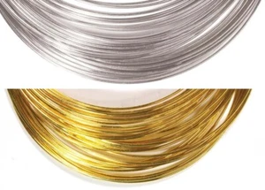 Memory Wire, Gold OR Silver Plated Steel 3/4" RING Approximately 48 Loops - Picture 1 of 4