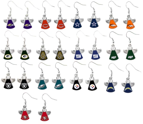 crystal angel wing earring dangle NFL Pick your team Cover