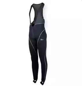 Thermal Bib Tights,Long Pants, Padded, Black, Dry Wicking, Fleece Liner - Foto 1 di 5