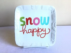 Hallmark Schnee Frohe Weihnachten Urlaub Winter Quadrat Dessert Vorspeise Teller 7"D - Bild 1 von 4