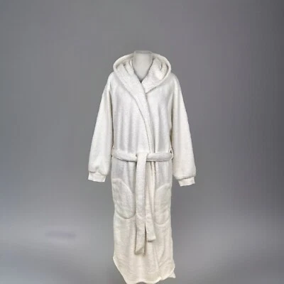 Pottery Barn Long Sherpa Robe Women’s Size XL Hooded Ivory - Изображение 1 из 4