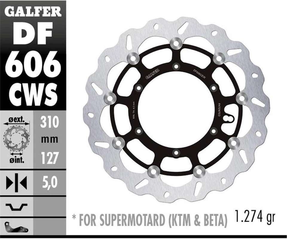 Galfer Front Brake Disc WAVE FLOATING BRAKE 310X5MM KTM 450 SMR 2021 > 2023 - Image 1 of 1
