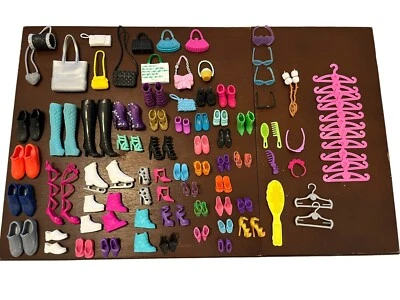 Mattel Barbie Clothes, Barbie & Ken Shoes, Handbags Hangers Brush Tiaras Etc Lot - Image 1 of 4