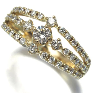 Diamond 0.65ct Ring 18K 750 Yellow Gold - Picture 1 of 5